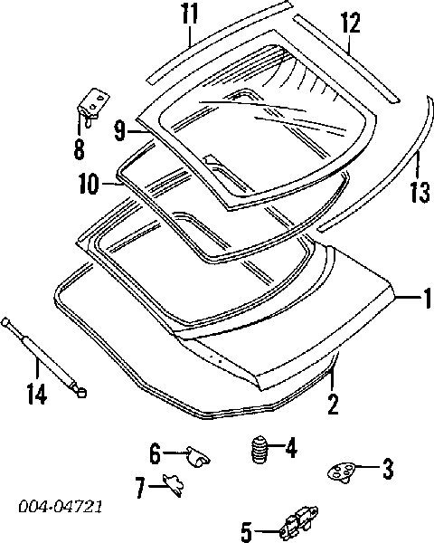 MB952748 Chrysler compactador de vidro traseiro