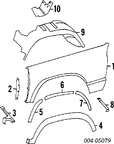 Expansor (placa sobreposta) de arco do pára-lama dianteiro direito para Jeep Cherokee 