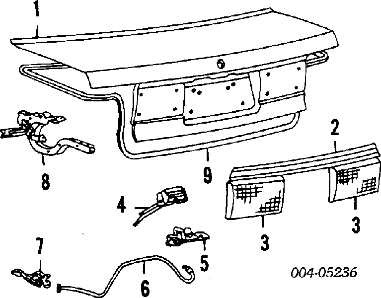 Уплотнитель крышки багажника на Mitsubishi Lancer IV 