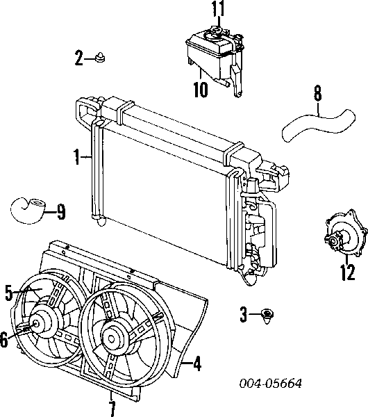 K04596212 Fiat/Alfa/Lancia ventilador elétrico de esfriamento montado (motor + roda de aletas)