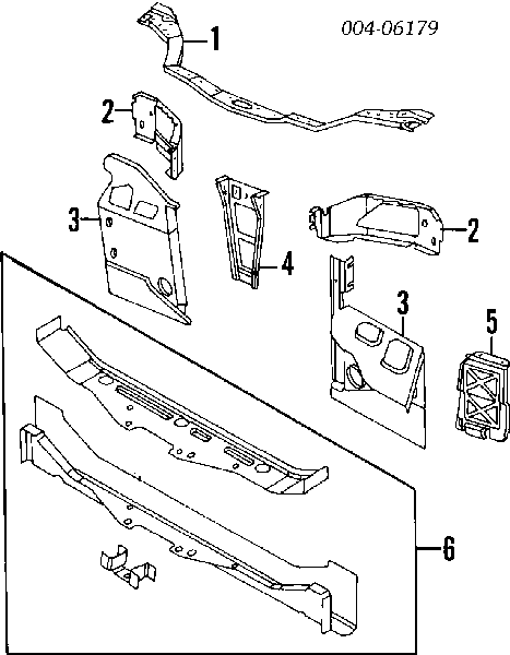 Суппорт радиатора нижний (монтажная панель крепления фар) на Dodge Neon Highline 