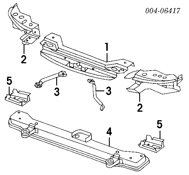 Суппорт радиатора вертикальный (монтажная панель крепления фар) на Chrysler Cirrus LX 