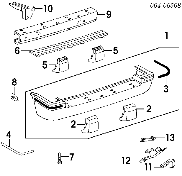 Молдинг бампера заднего K55031800 Fiat/Alfa/Lancia