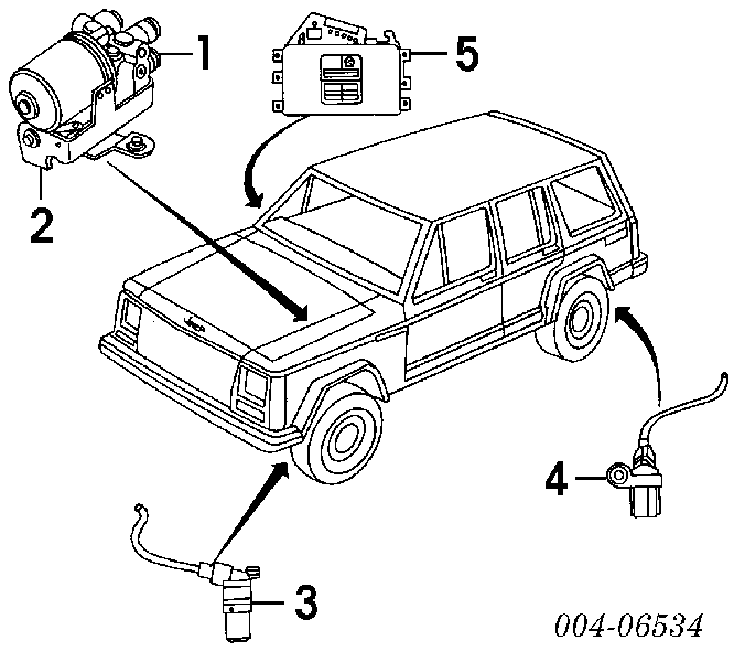 Насос АБС (ABS) главного тормозного цилиндра на Jeep Cherokee 