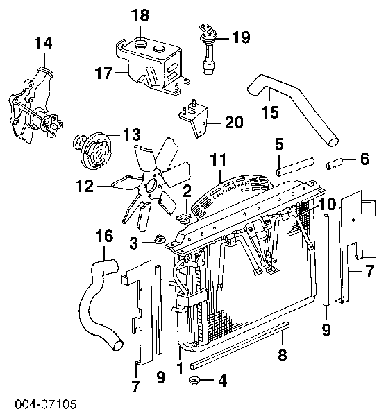 52079598AB Chrysler radiador de esfriamento de motor