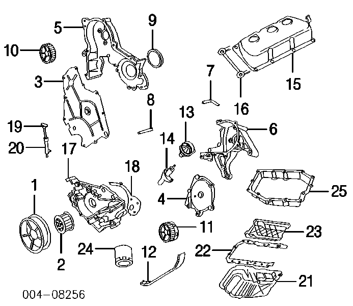 Rolo de reguladora de tensão da correia do mecanismo de distribuição de gás K04663515AD Fiat/Alfa/Lancia