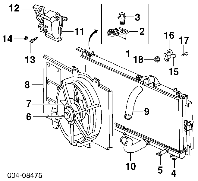 1850-0046 Profit difusor do radiador de esfriamento, montado com motor e roda de aletas