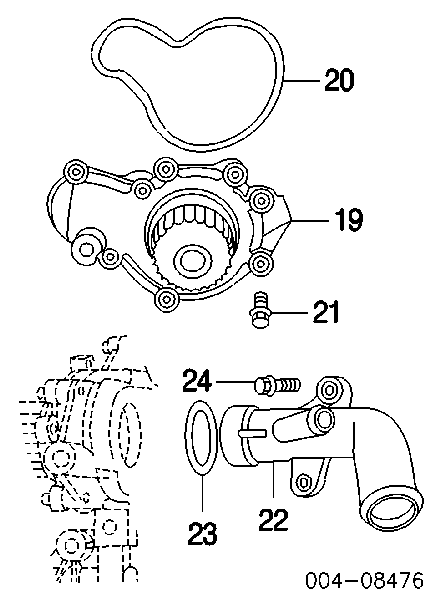 4884159AA Chrysler bomba de água (bomba de esfriamento)