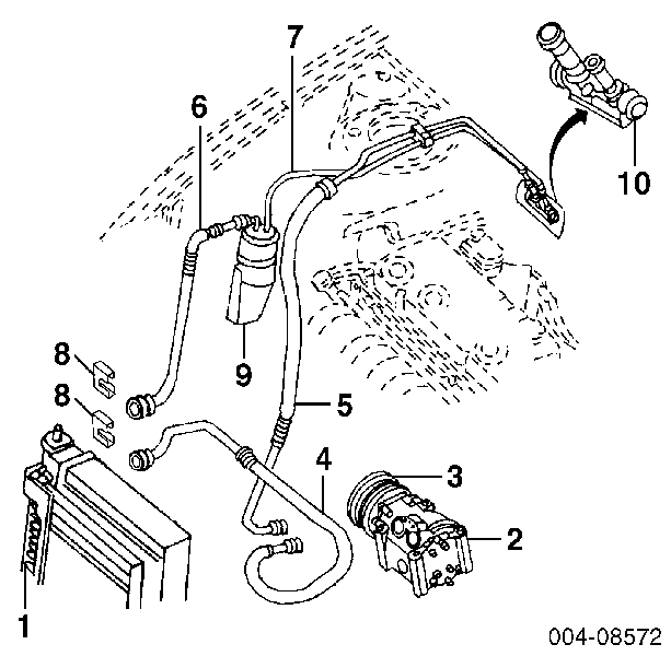 Шланг кондиционера, от испарителя к компрессору на Chrysler Sebring JX 