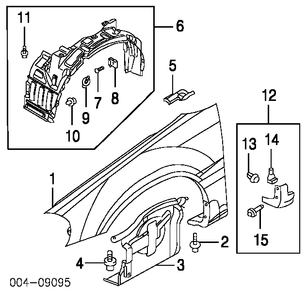 MU488002 Chrysler пистон (клип крепления обшивки двери)