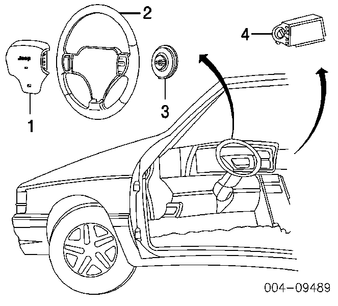 5082050 Chrysler anel airbag de contato, cabo plano do volante