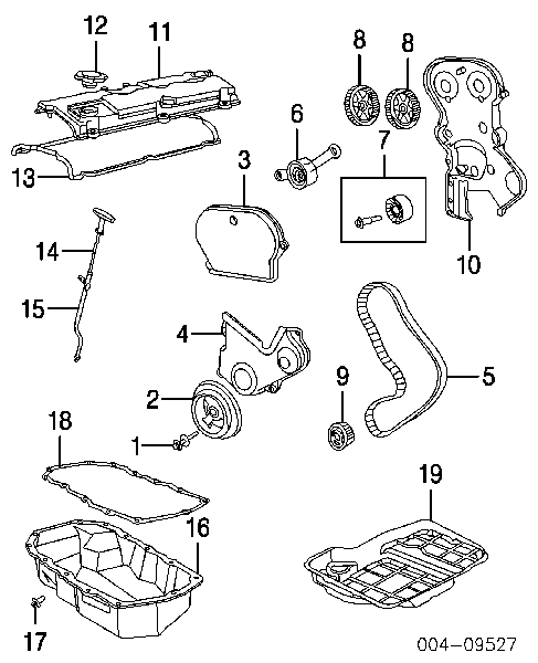 Engrenagem de cadeia da roda dentada de acionamento de cambota de motor para Chrysler Voyager (RG, RS)