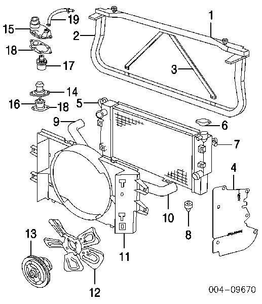 52027710AB Chrysler acoplamento viscoso de ventilador de esfriamento