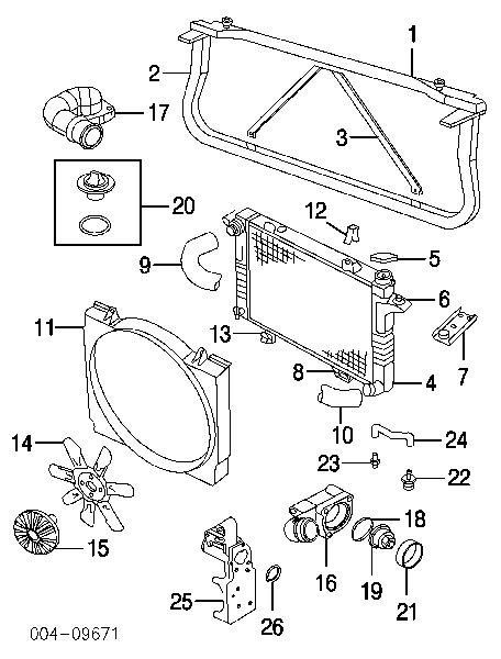 52030191AB Chrysler radiador de esfriamento de motor