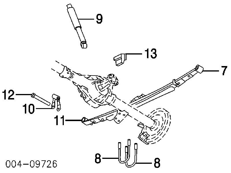 K52113141AF Fiat/Alfa/Lancia suspensão de lâminas traseiro