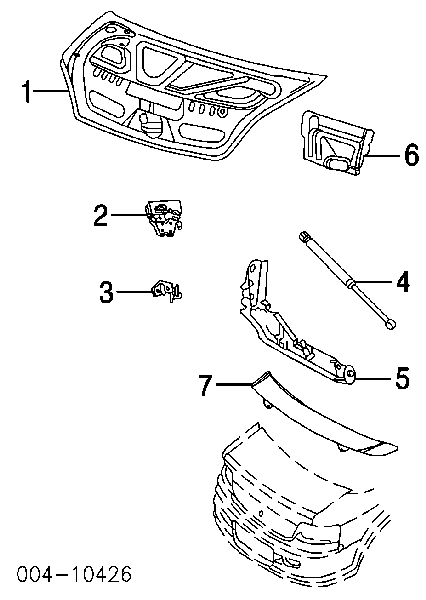 Амортизатор крышки багажника (двери 3/5-й задней) на Dodge Stratus ES 