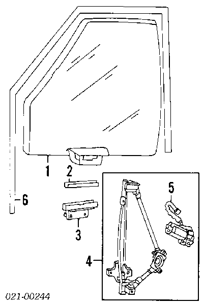 Mecanismo de acionamento de vidro da porta dianteira direita para Alfa Romeo 164 (164)