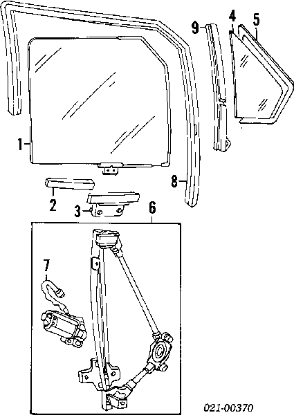 Mecanismo de acionamento de vidro da porta traseira direita 60549186 Fiat/Alfa/Lancia