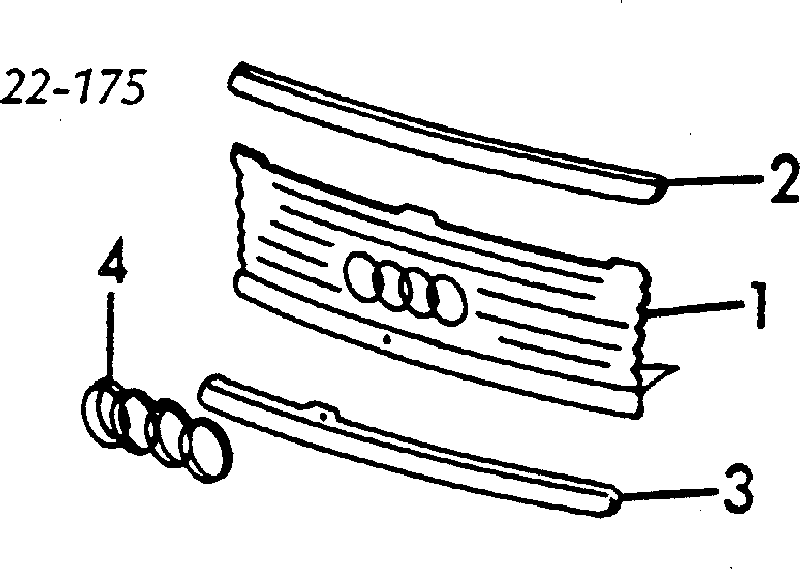 Решетка бампера на Audi 100 4A, C4