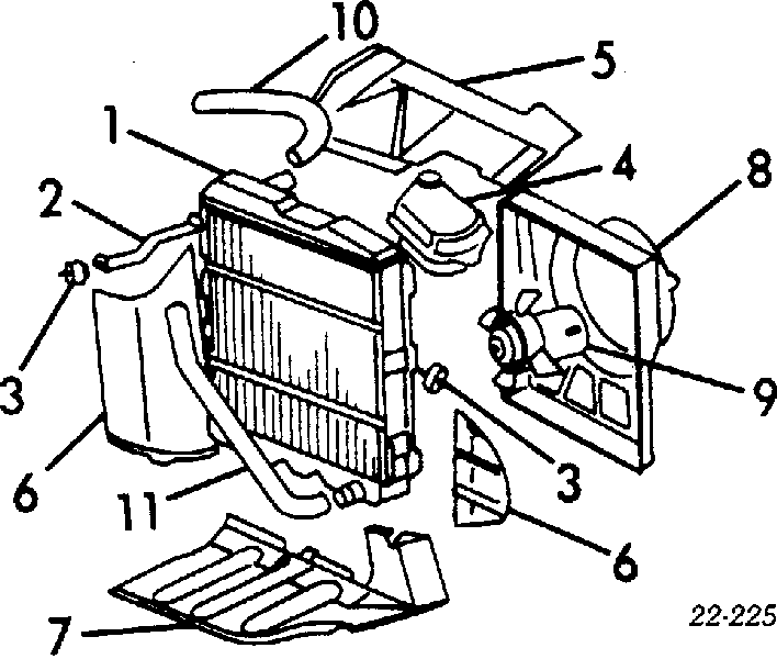 Consola (coxim de fixação) inferior do radiador 431121273 VAG/Audi