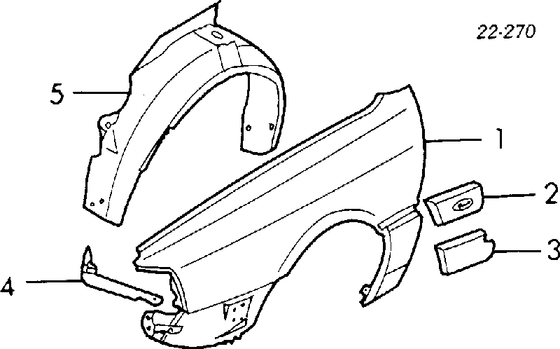 Guarda-barras direito do pára-lama dianteiro para Audi 80 (89, 89Q, 8A, B3)