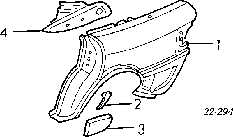 Pára-lama traseiro esquerdo para Audi 80 (89, 89Q, 8A, B3)