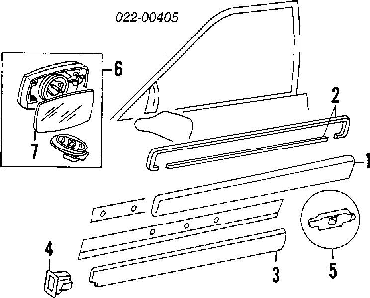 Espelho de retrovisão esquerdo para Audi 80 (8C, B4)