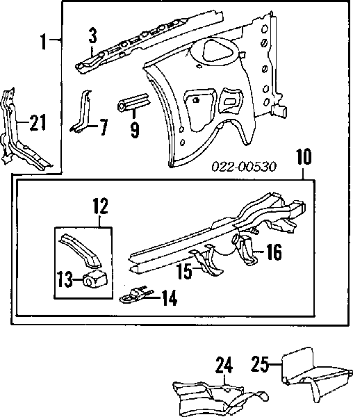 Consola de reforçador do pára-choque dianteiro para Audi A6 (4A, C4)