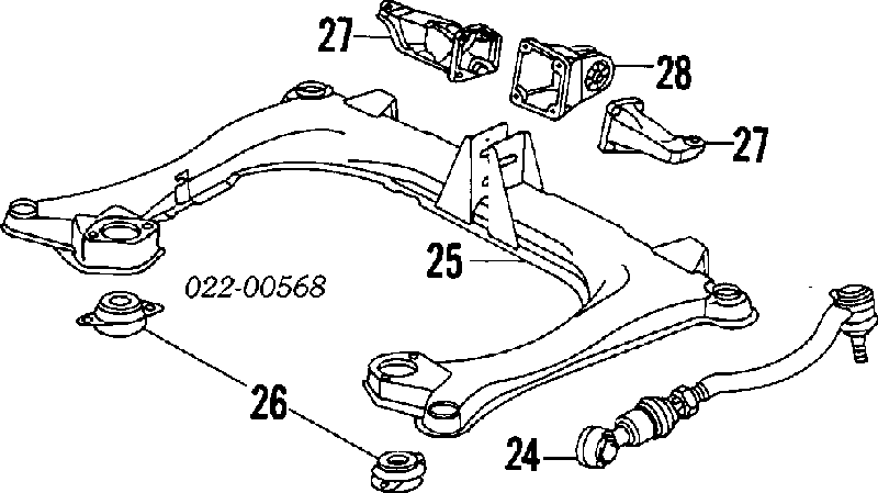 Barra transversal de suspensão traseira para Audi 80 (89, 89Q, 8A, B3)