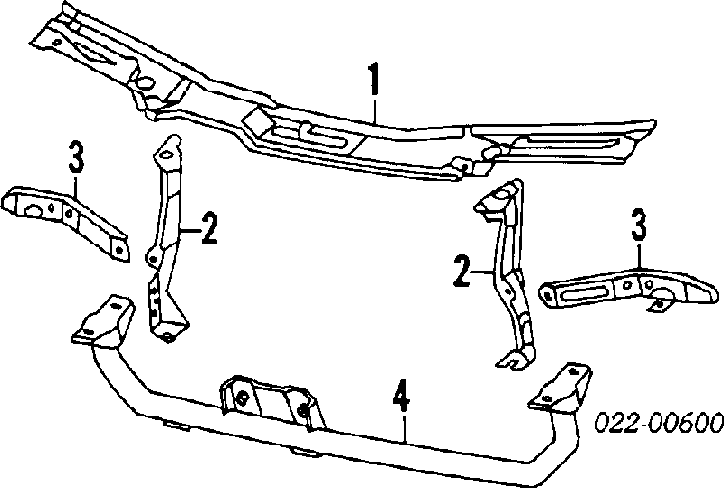 Суппорт радиатора вертикальный (монтажная панель крепления фар) на Audi 100 4A, C4