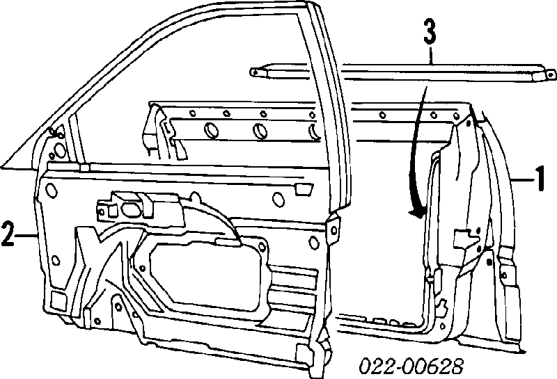 Porta dianteira direita para Audi 100 (4A, C4)
