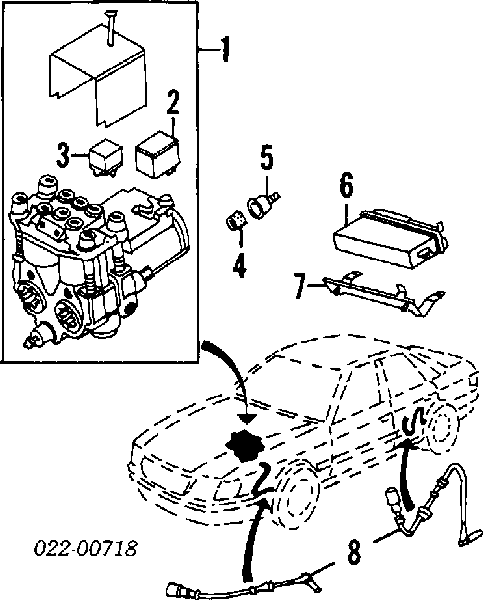 Sensor dianteiro de ABS para Audi 90 (89, 89Q, 8A, B3)