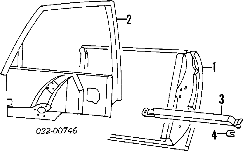 Porta dianteira direita para Audi 90 (89, 89Q, 8A, B3)