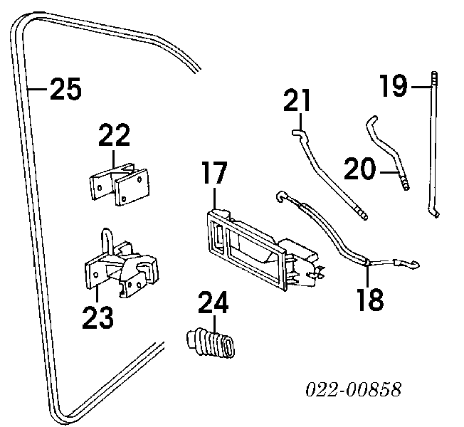 Cabo (pedal) de abertura do fecho da porta dianteira para Audi 100 (4A, C4)