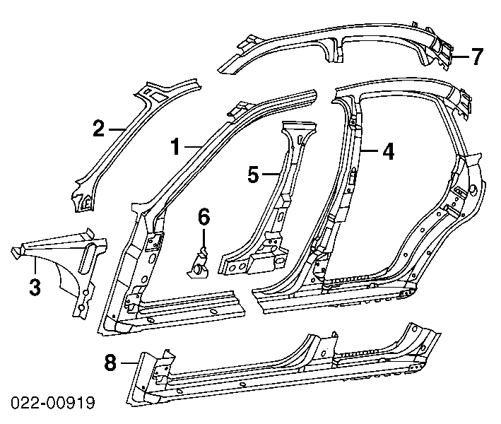 Стойка кузова центральная левая 8D5810223B VAG/Audi