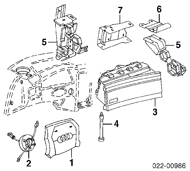 Anel AIRBAG de contato, cabo plano do volante para Audi 80 (8C, B4)