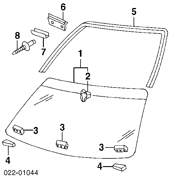 Moldura de pára-brisas para Audi A8 (4D2, 4D8)
