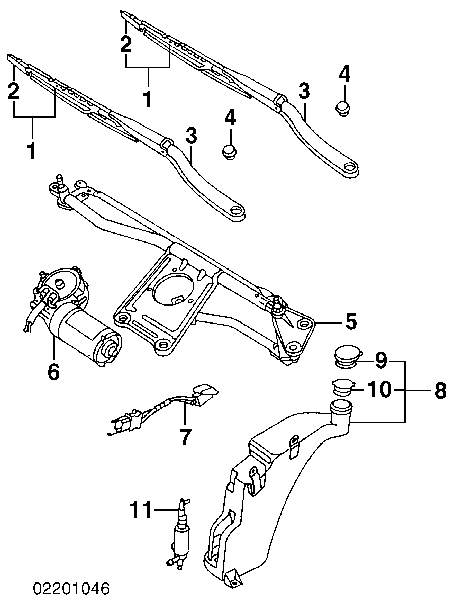 Motor de limpador pára-brisas do pára-brisas para Audi A8 (4D2, 4D8)