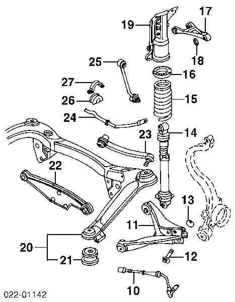 Parafuso de fixação de braço oscilante de inclinação traseiro, externo para Audi 80 (8C, B4)