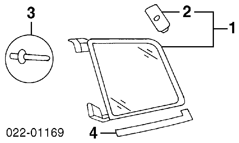 Стекло кузова (багажного отсека) правое 8D9845300F VAG