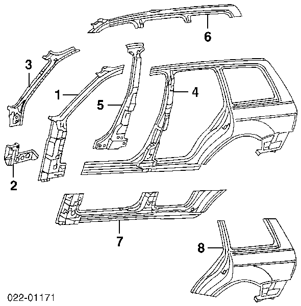 Pára-lama traseiro esquerdo para Audi A4 (8D5)