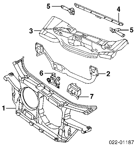 Reforçador inferior de suporte do radiador para Audi A6 (4B, C5)