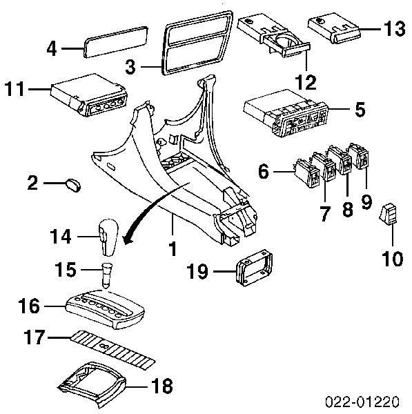 Botão de ativação do sinal de emergência para Audi A6 (4B, C5)