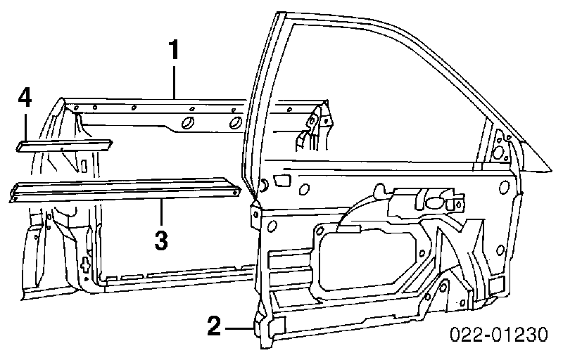 Передняя левая дверь Ауди А6 4B, C5 (Audi A6)