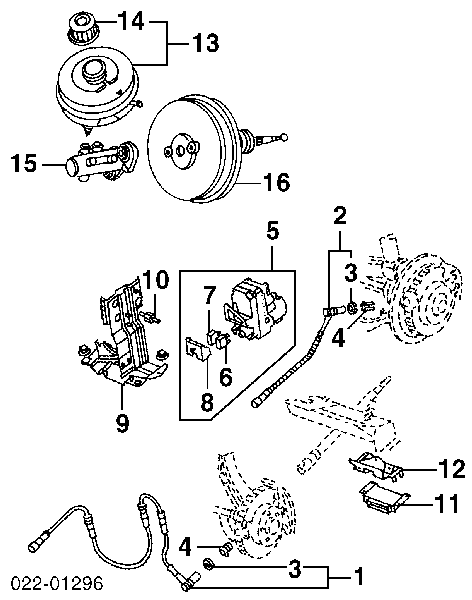 Reforçador dos freios a vácuo para Audi A8 (4D2, 4D8)