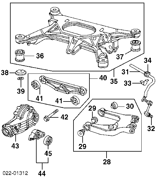Redutor do eixo traseiro para Audi A6 (4B, C5)