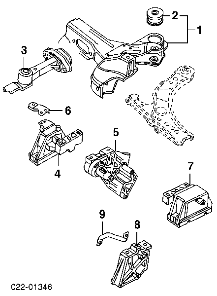 Coxim de transmissão (suporte da caixa de mudança) para Audi TT (8N3)