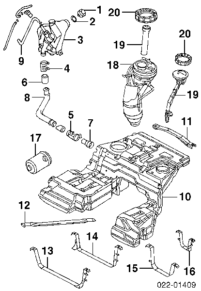 Sensor direito do nível de combustível no tanque para Audi A8 (4D2, 4D8)