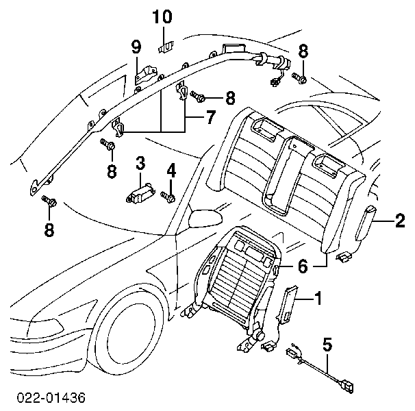 Cinto de segurança (AIRBAG) de estore lateral direito para Audi A6 (4B, C5)