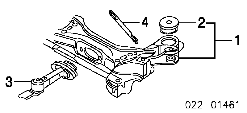 Bloco silencioso (coxim) de viga dianteira (de plataforma veicular) para Audi TT (8N3)